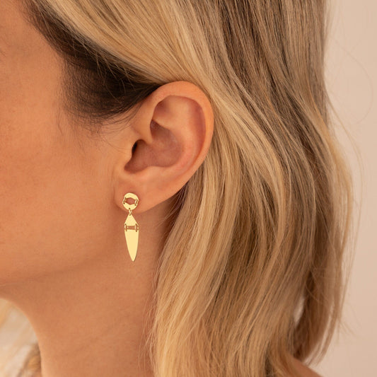 925 Sterling Silver Double Rank Earrings