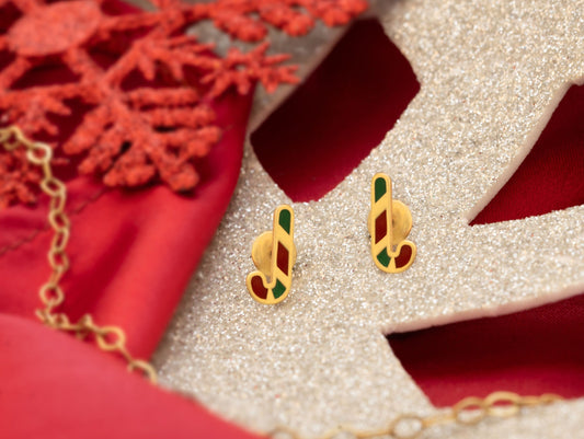 925 Sterling Silver Candy Cane Earrings