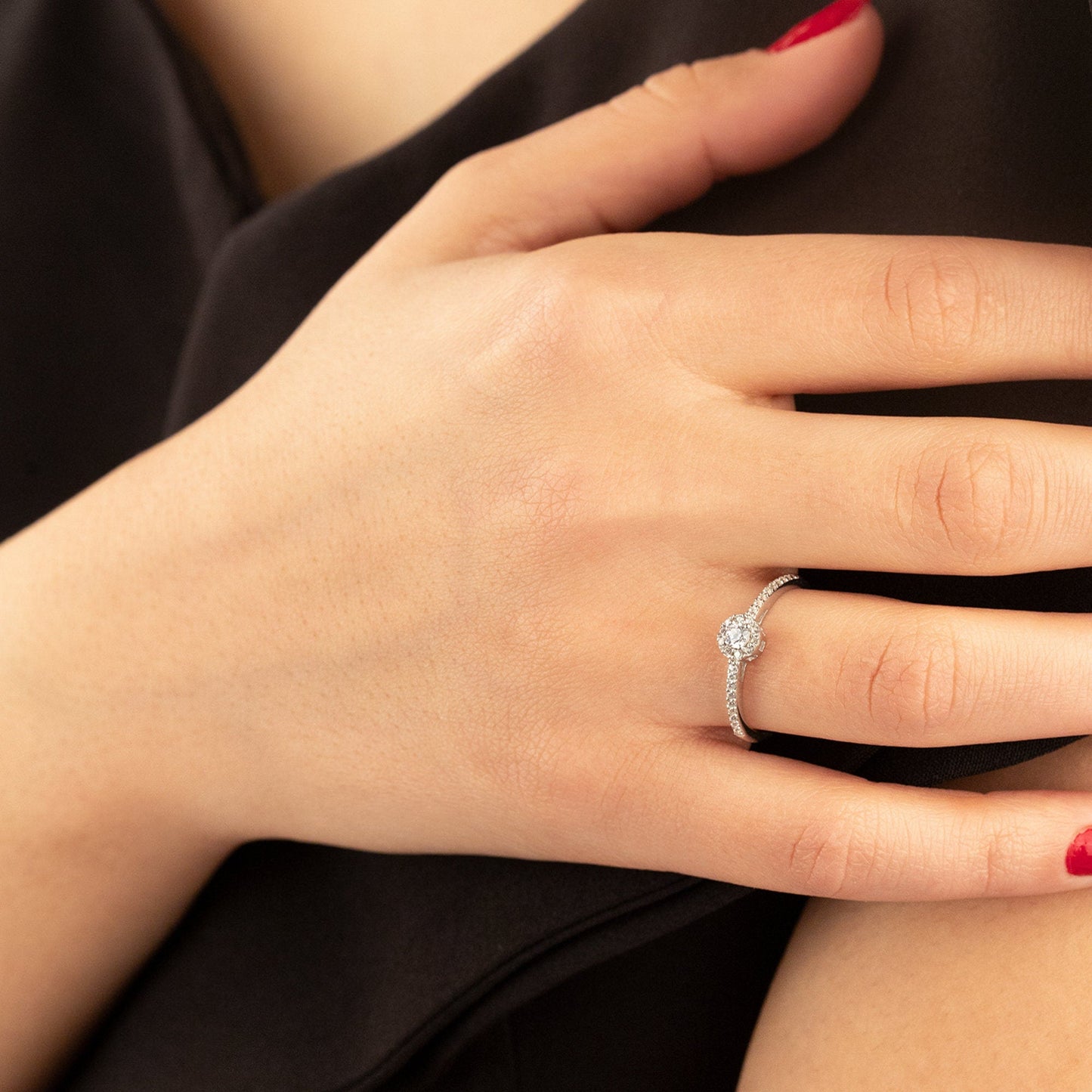 925 Sterling Silver Diamond Model Solitaire Shape Set 3 Pieces: Necklace, Ring & Earrings