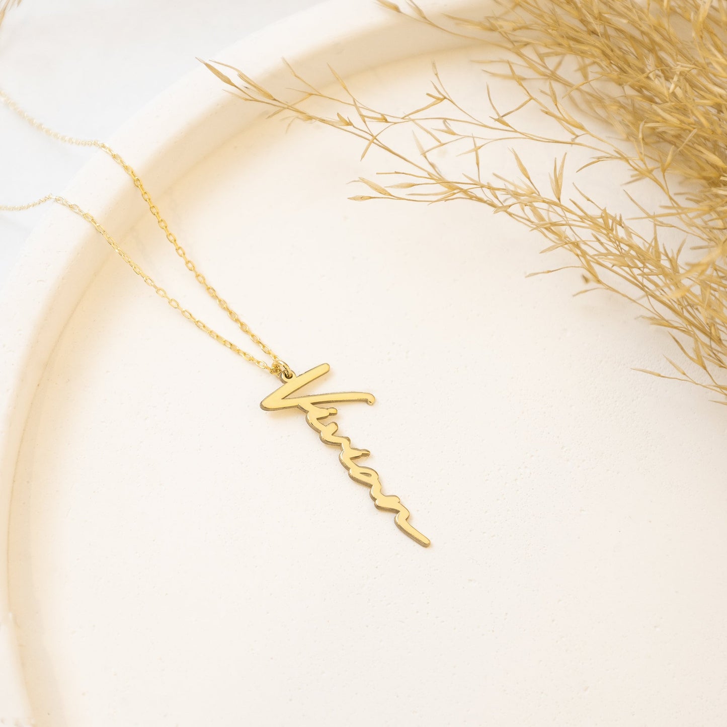 925 Sterling Silver Personalized Vertical Name Necklace