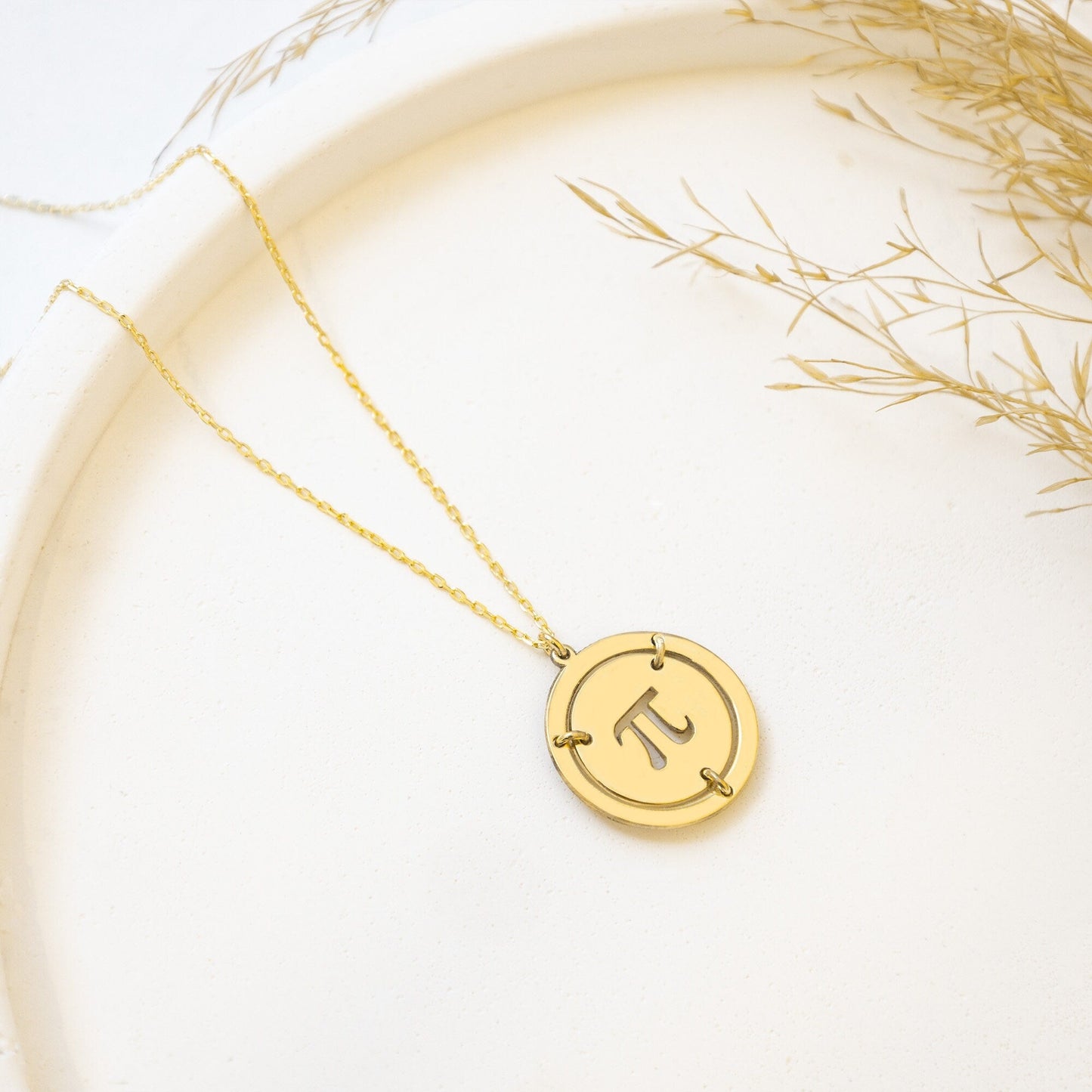 925 Sterling Silver Custom Ancient Greek Initial Necklace