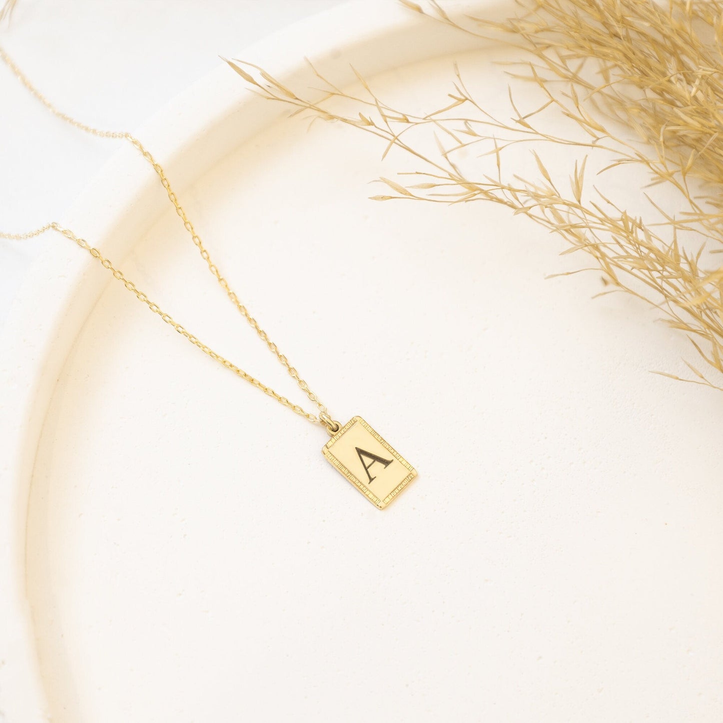 925 Sterling Silver Personalized Initial Charm Necklace