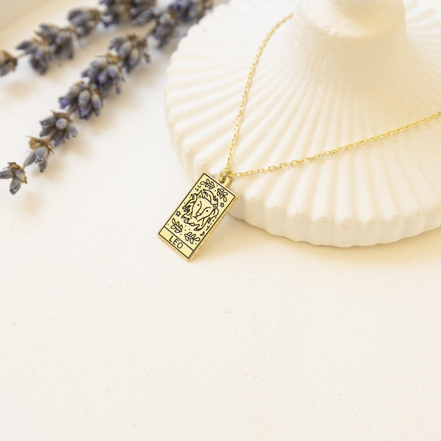 925 Sterling Silver Personalized Zodiac Star Sign Card Necklace