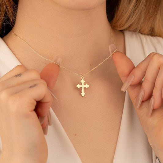 925 Sterling Silver Eastern Orthodox Cross Name Necklace