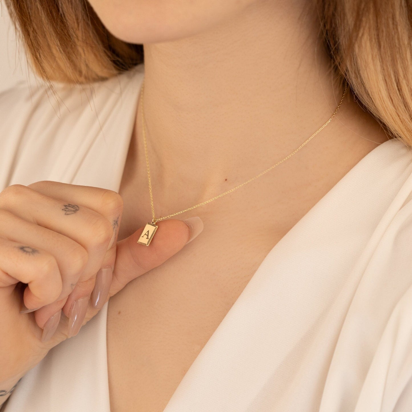 925 Sterling Silver Personalized Initial Charm Necklace