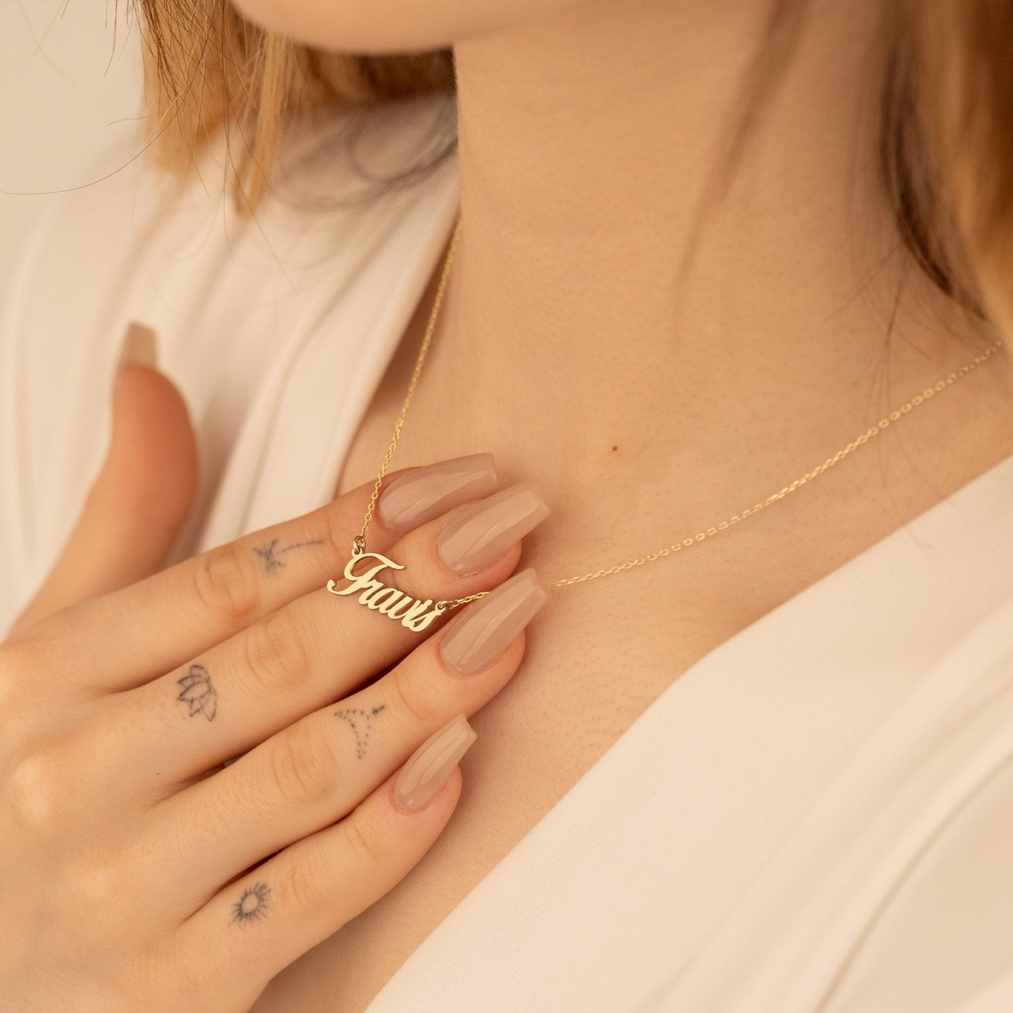 925 Sterling Silver Custom Handwriting Name Necklace