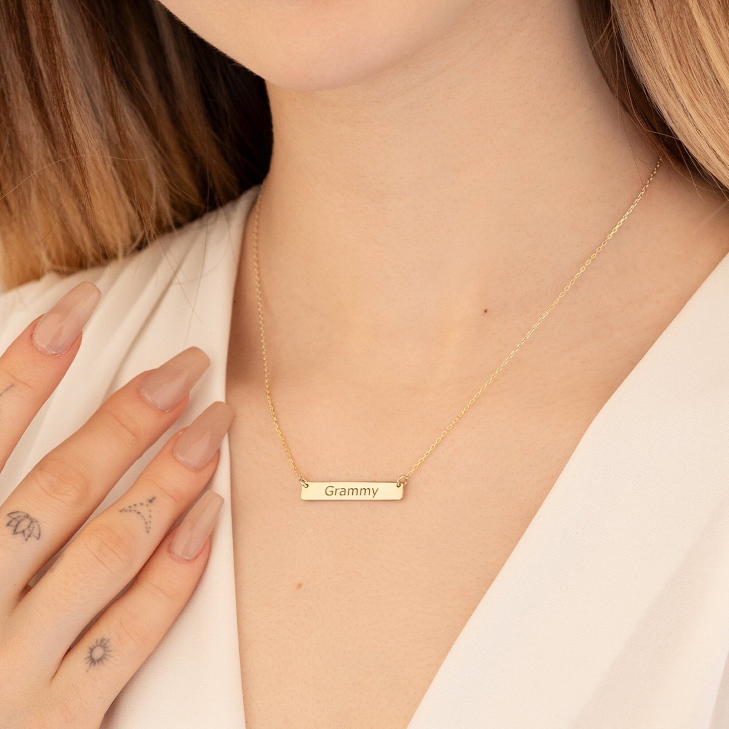 925 Sterling Silver Personalized Name Tag Necklace