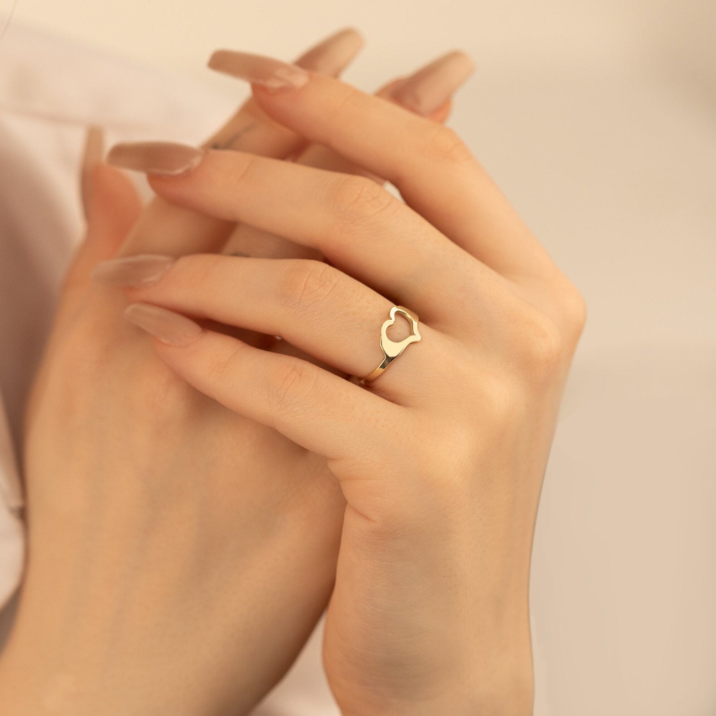 925 Sterling Silver Dainty Heart Ring