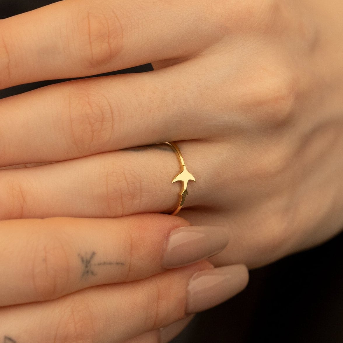 925 Sterling Silver Tiny Bird Ring