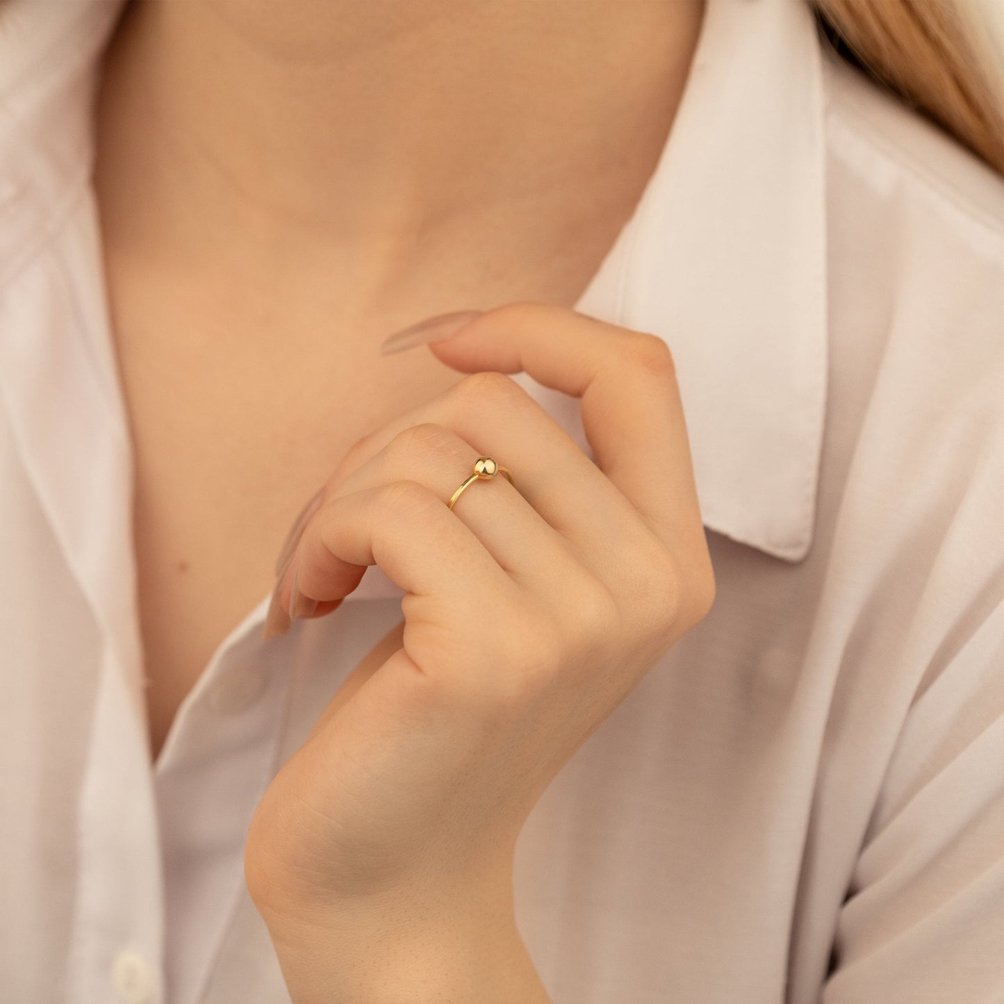 925 Sterling Silver Tiny Bead Ring