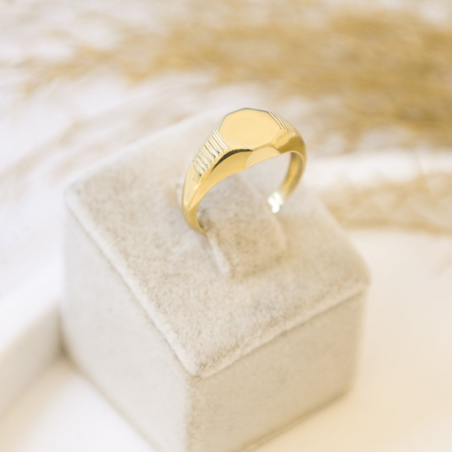 925 Sterling Silver Hexagon Signet Ring