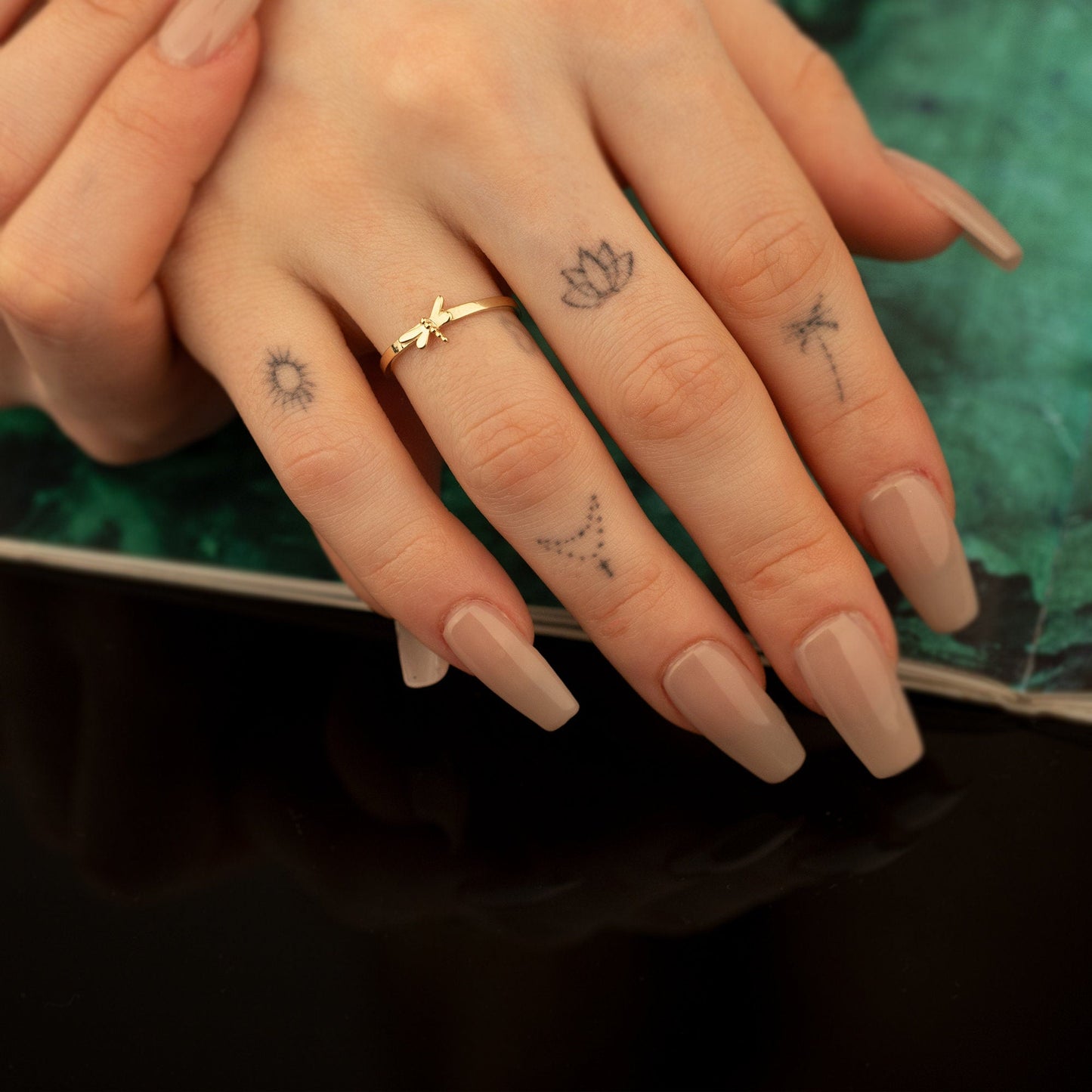 925 Sterling Silver Tiny Dragonfly Ring