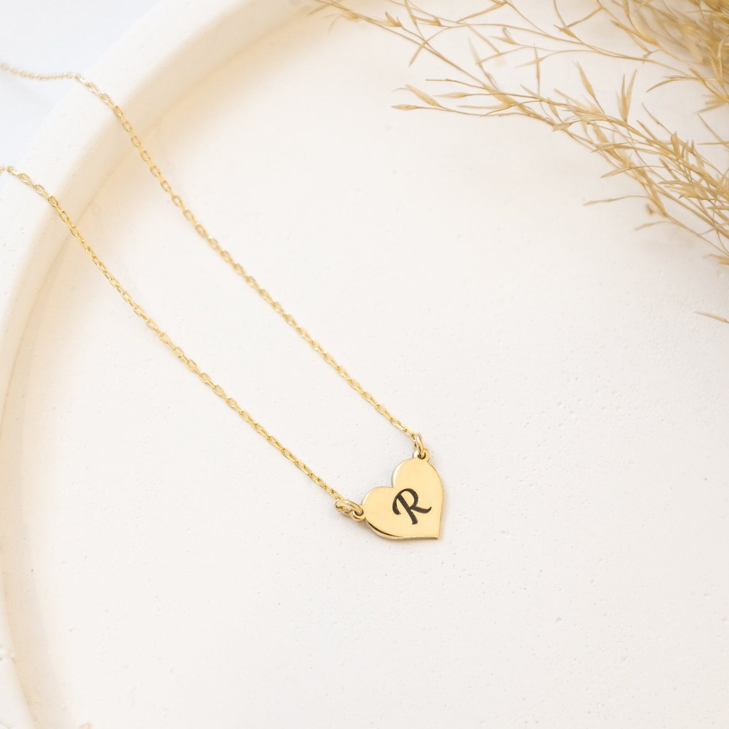 925 Sterling Silver Personalized Initial Heart Necklace