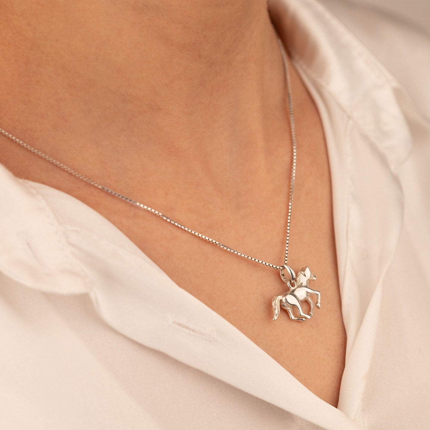925 Sterling Silver Horse Necklace