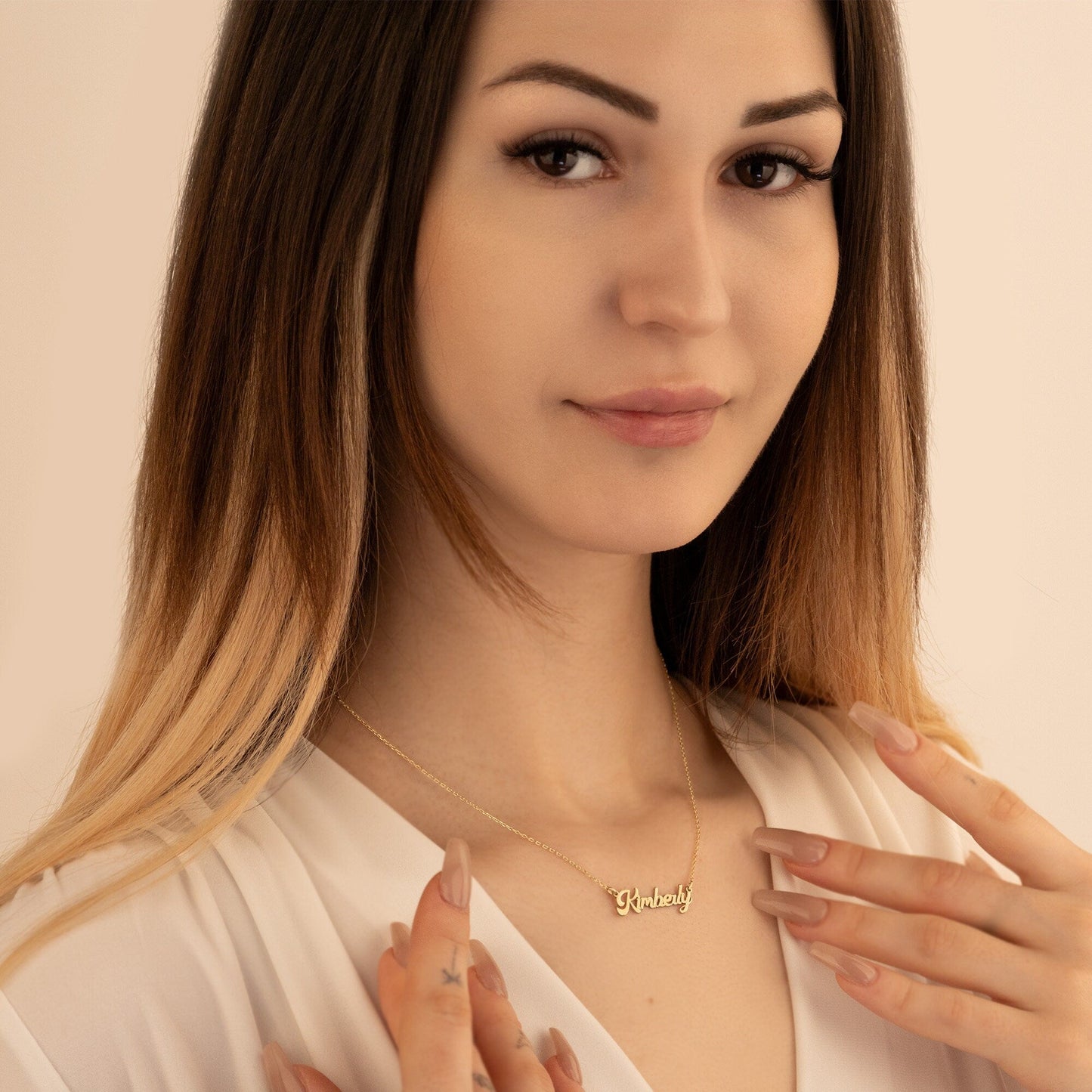 925 Sterling Silver Custom Bubble Name Necklace