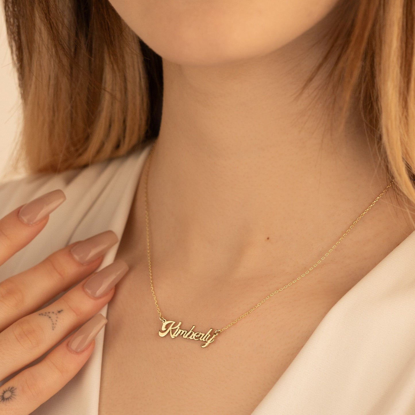 925 Sterling Silver Custom Bubble Name Necklace