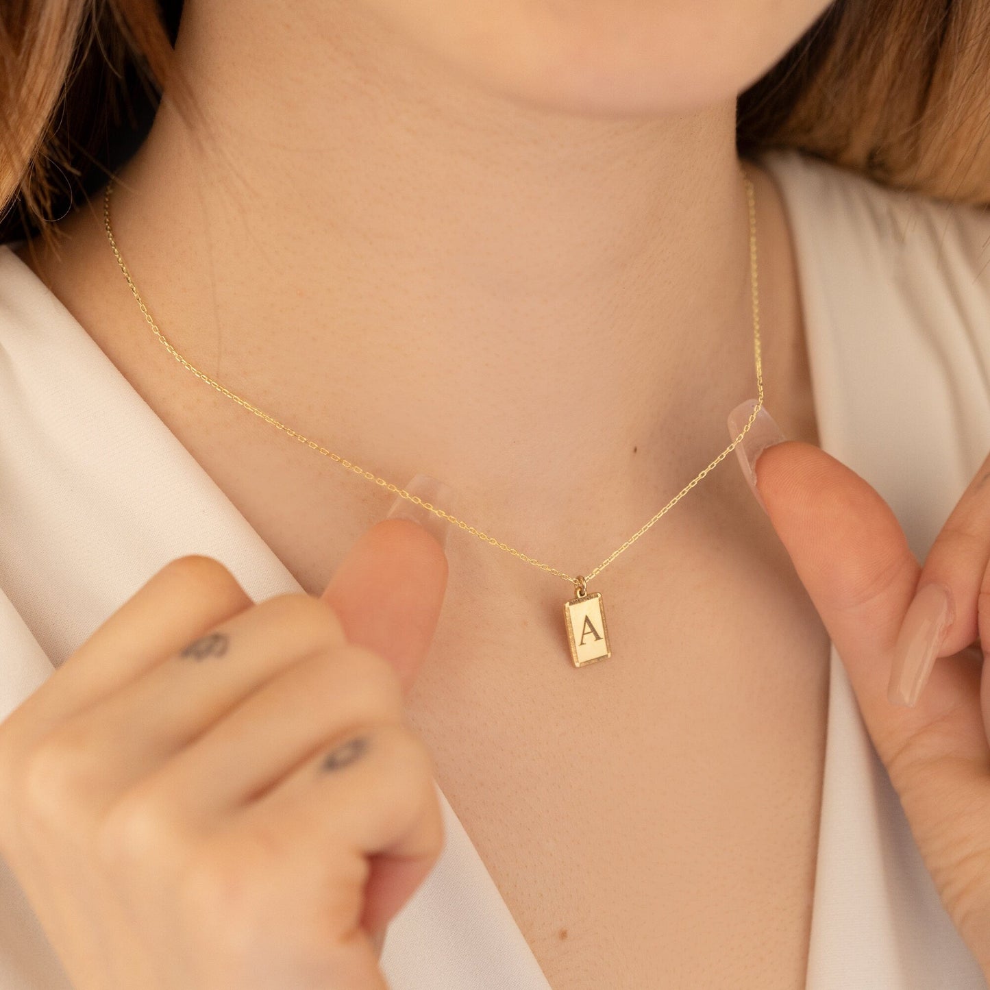 925 Sterling Silver Personalized Initial Charm Necklace