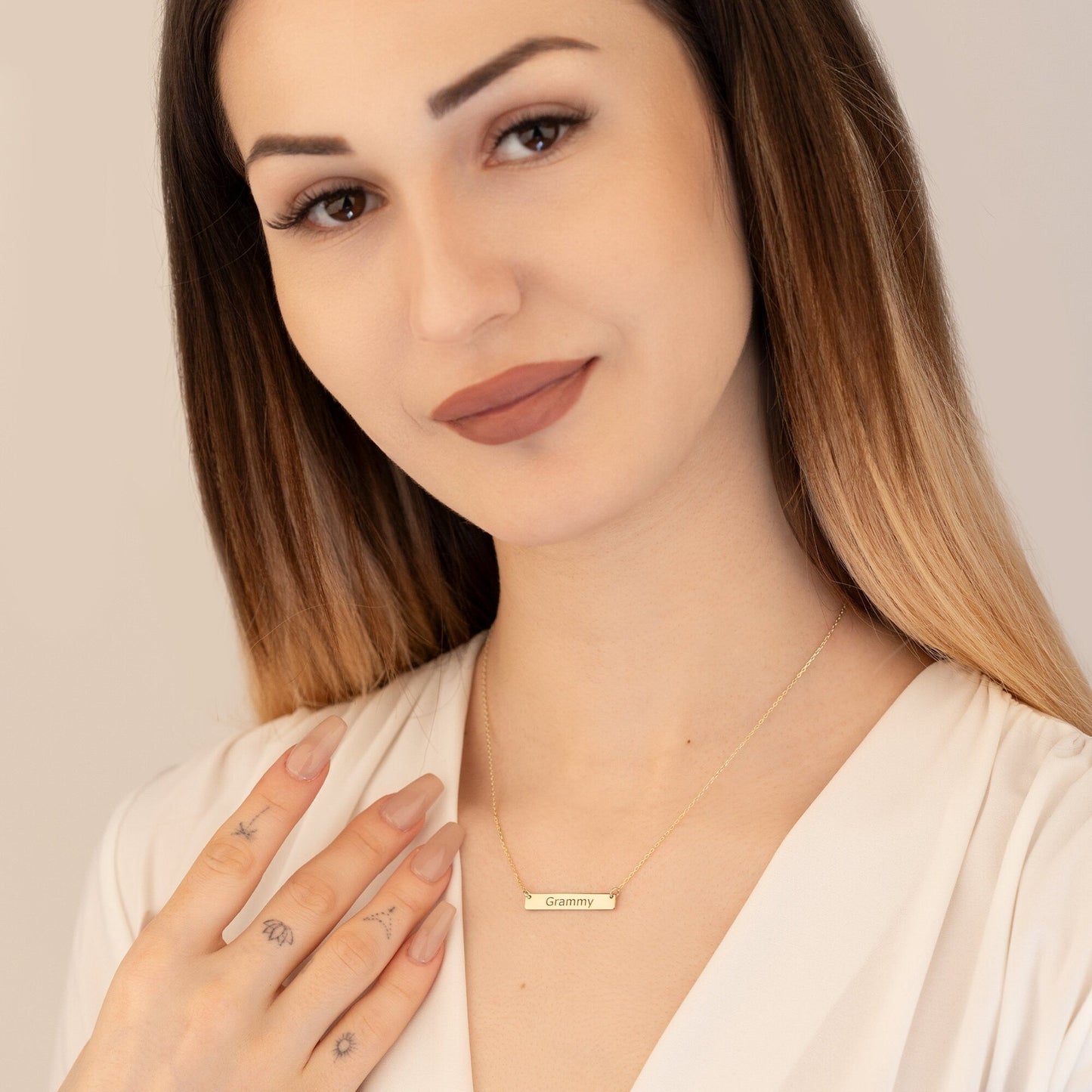 925 Sterling Silver Personalized Name Tag Necklace