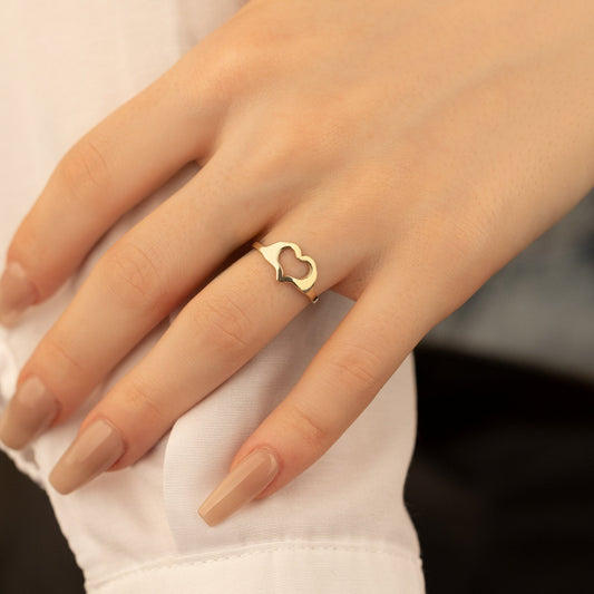 925 Sterling Silver Dainty Heart Ring