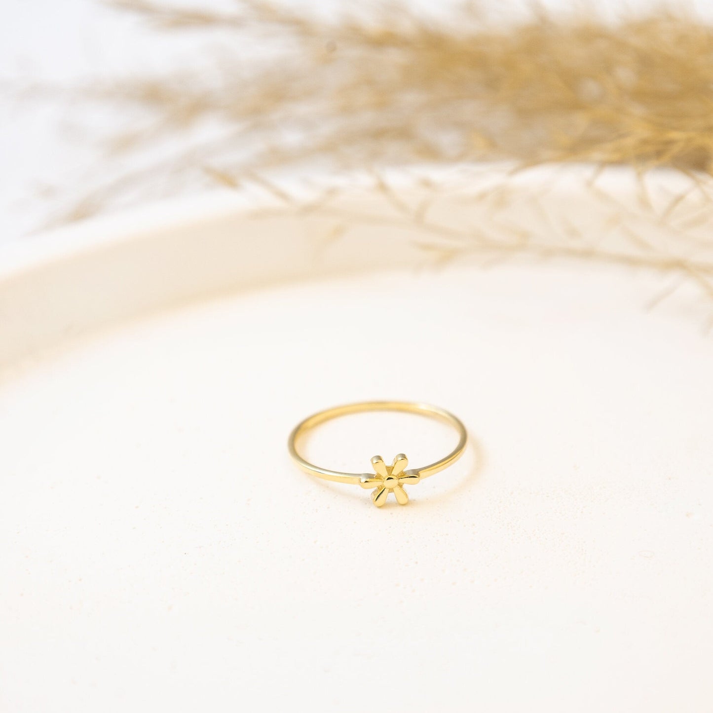 925 Sterling Silver Tiny Daisy Ring