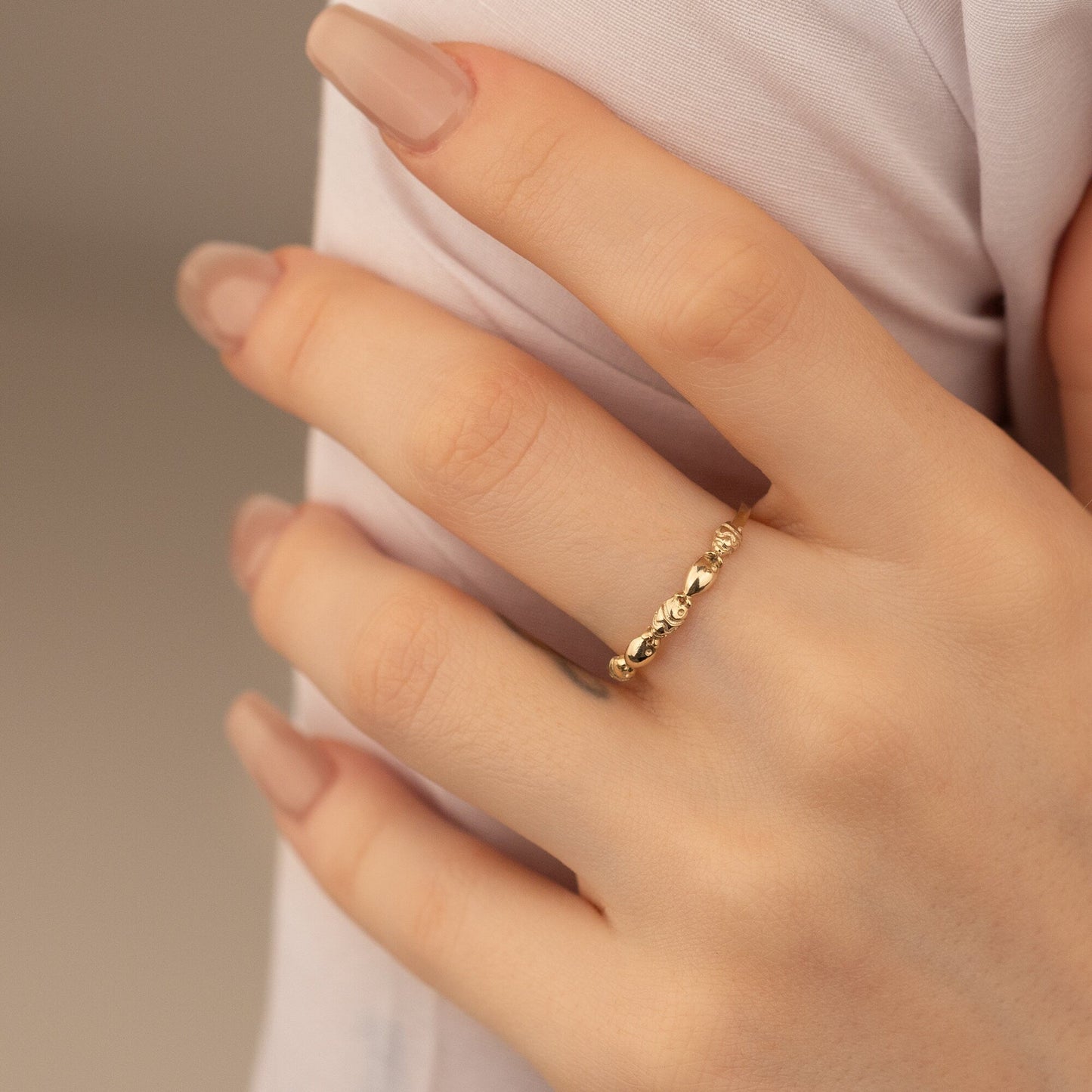 925 Sterling Silver Swimming Fish Ring