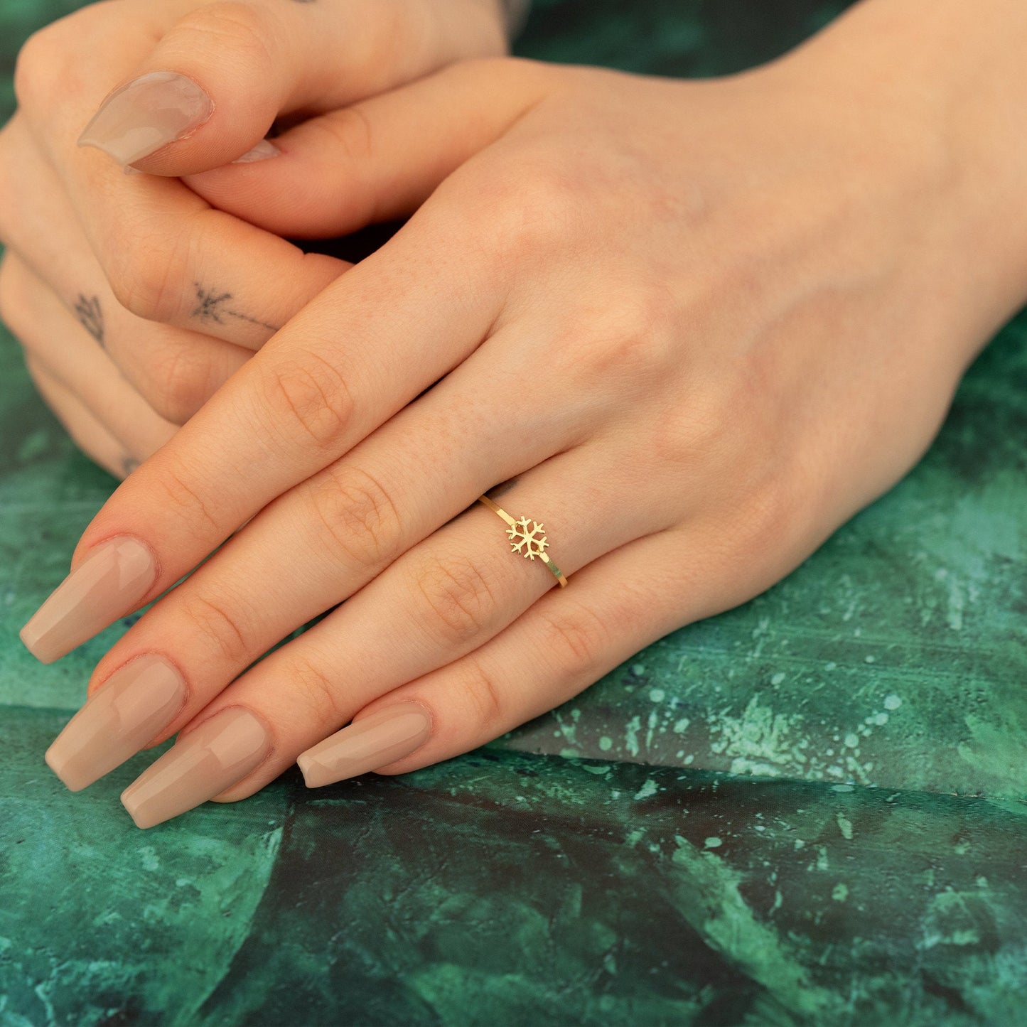 925 Sterling Silver Tiny Snowflake Ring