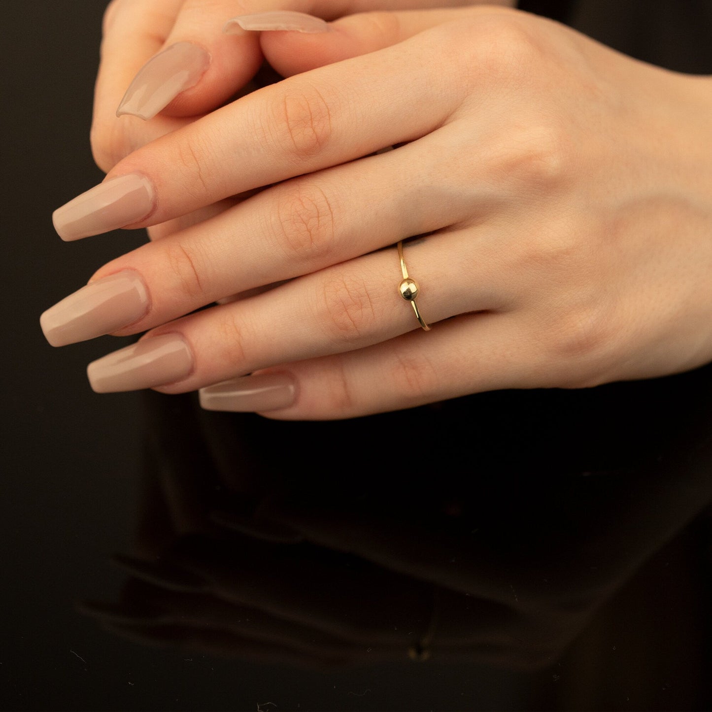 925 Sterling Silver Tiny Bead Ring