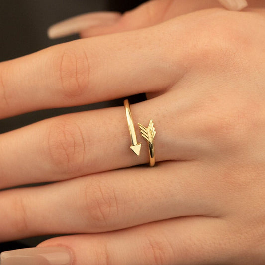 925 Sterling Silver Adjustable Finger Wrap Arrow Ring