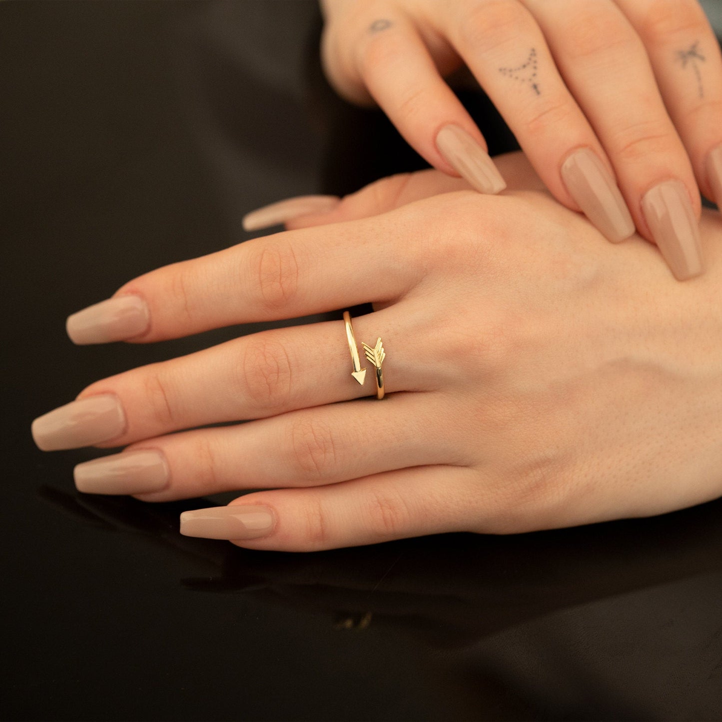 925 Sterling Silver Adjustable Finger Wrap Arrow Ring