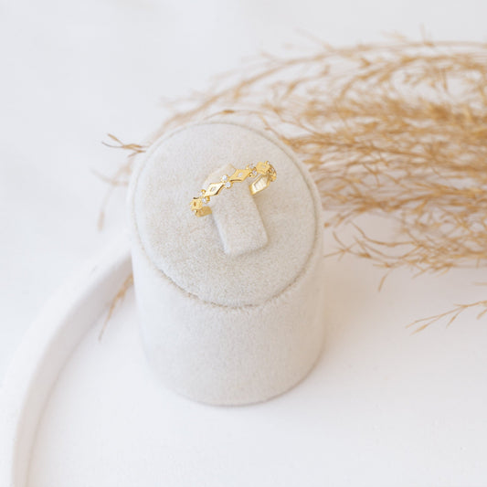 925 Sterling Silver Square Rhombus Diamond Pave Ring