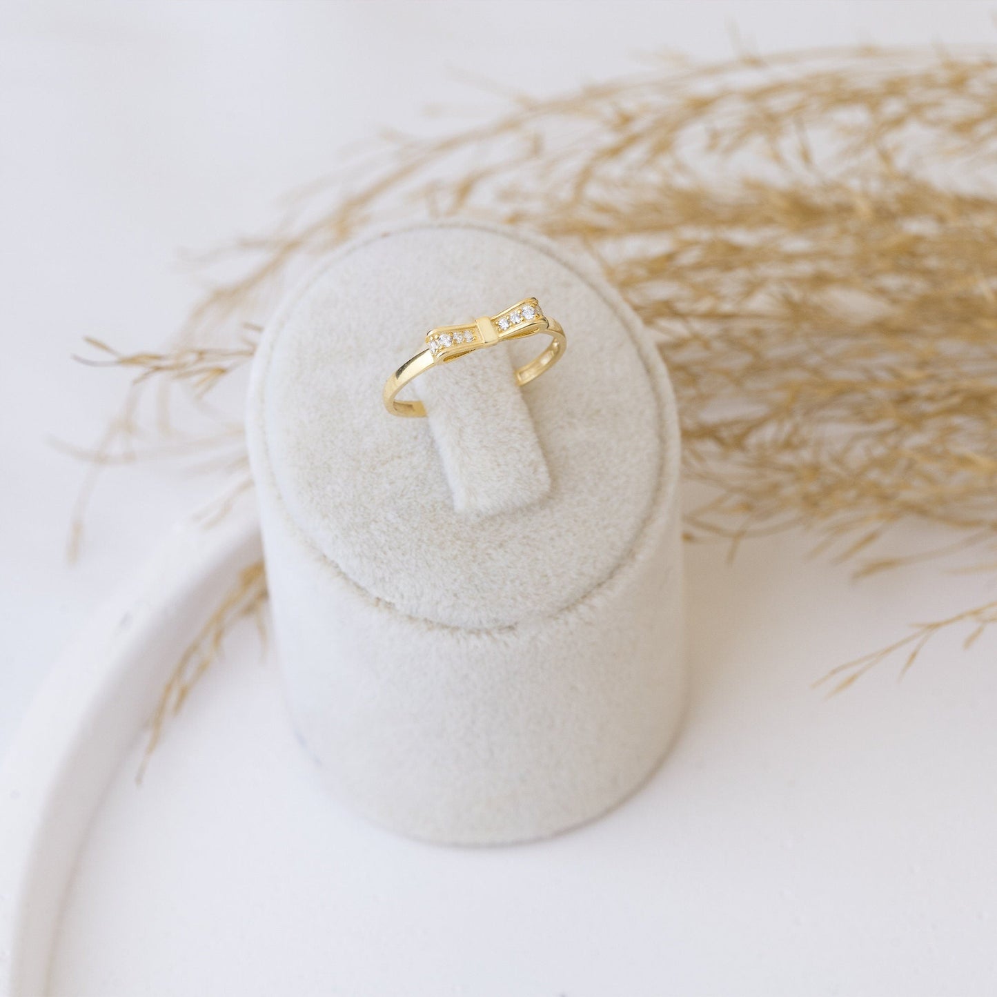 925 Sterling Silver Pave Bowtie Ring