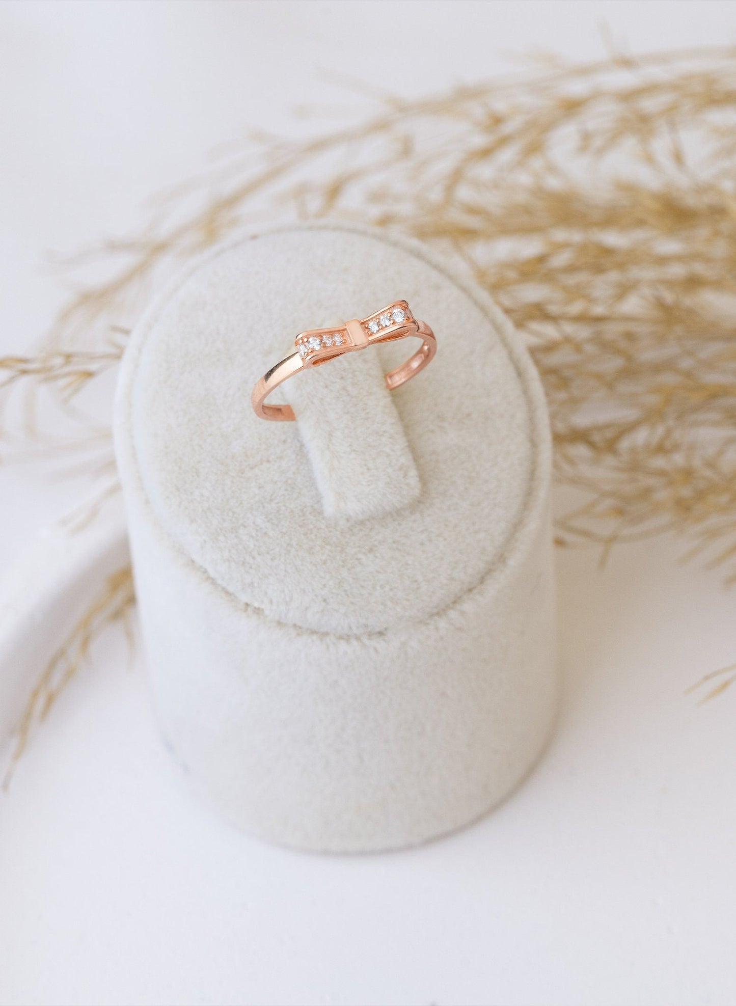 925 Sterling Silver Pave Bowtie Ring