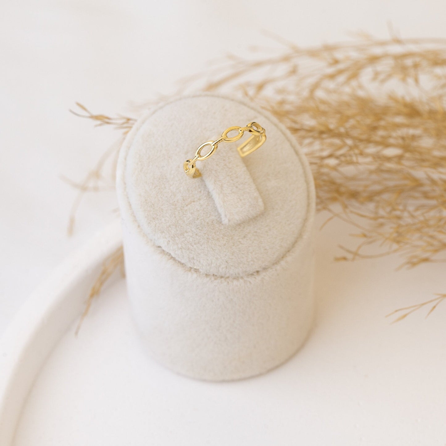 925 Sterling Silver Link Chain Ring