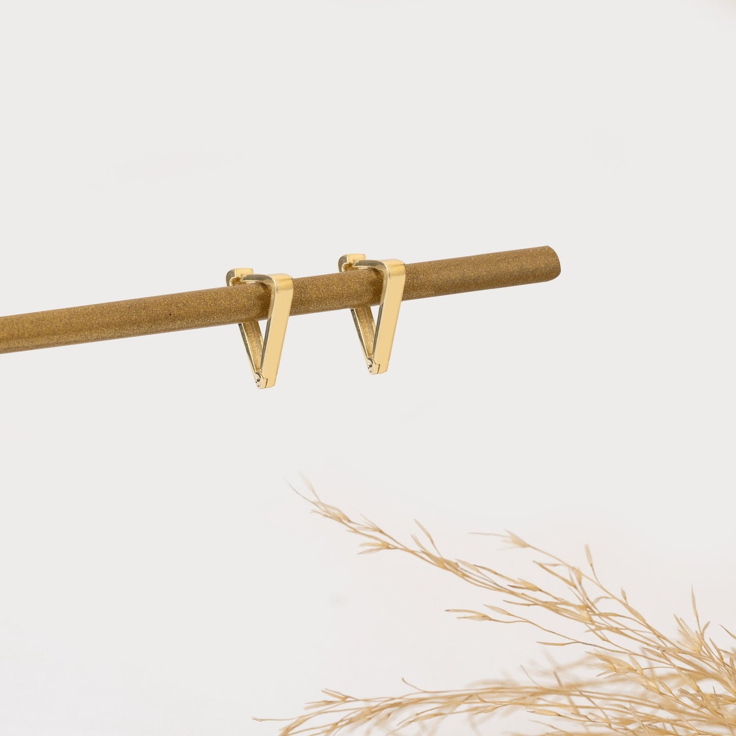 925 Sterling Silver Triangle Hoop Earrings