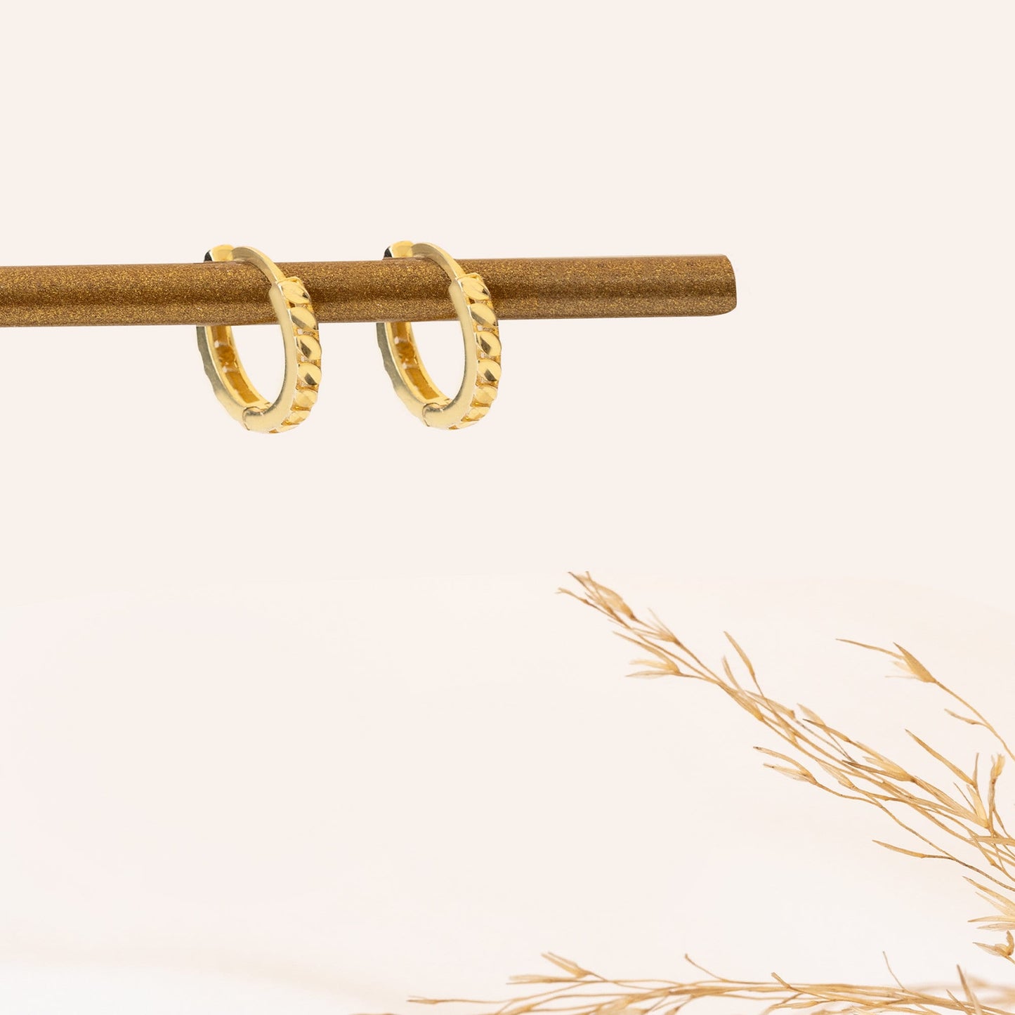 925 Sterling Silver Leaf Pave Hoop Earrings