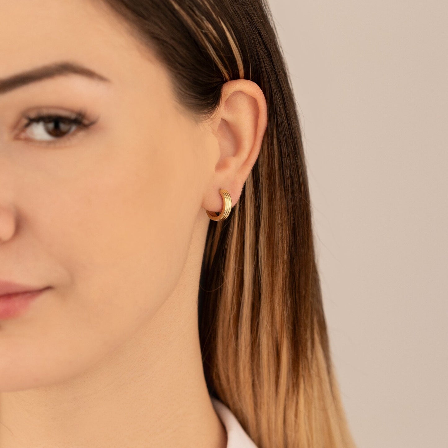 925 Sterling Silver Grooved Circle Hoop Earrings