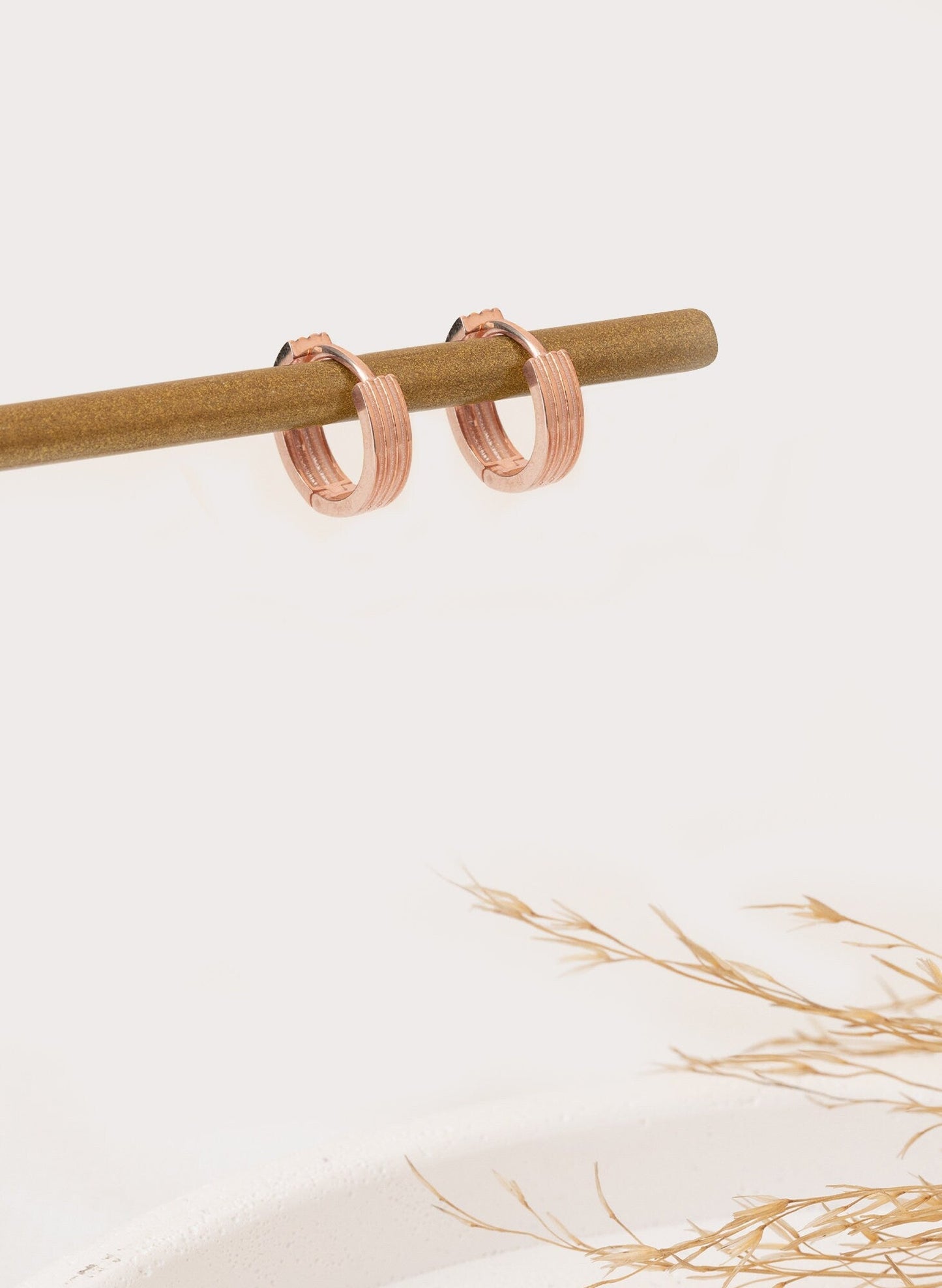 925 Sterling Silver Grooved Circle Hoop Earrings