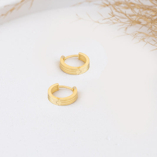 925 Sterling Silver Grooved Circle Hoop Earrings