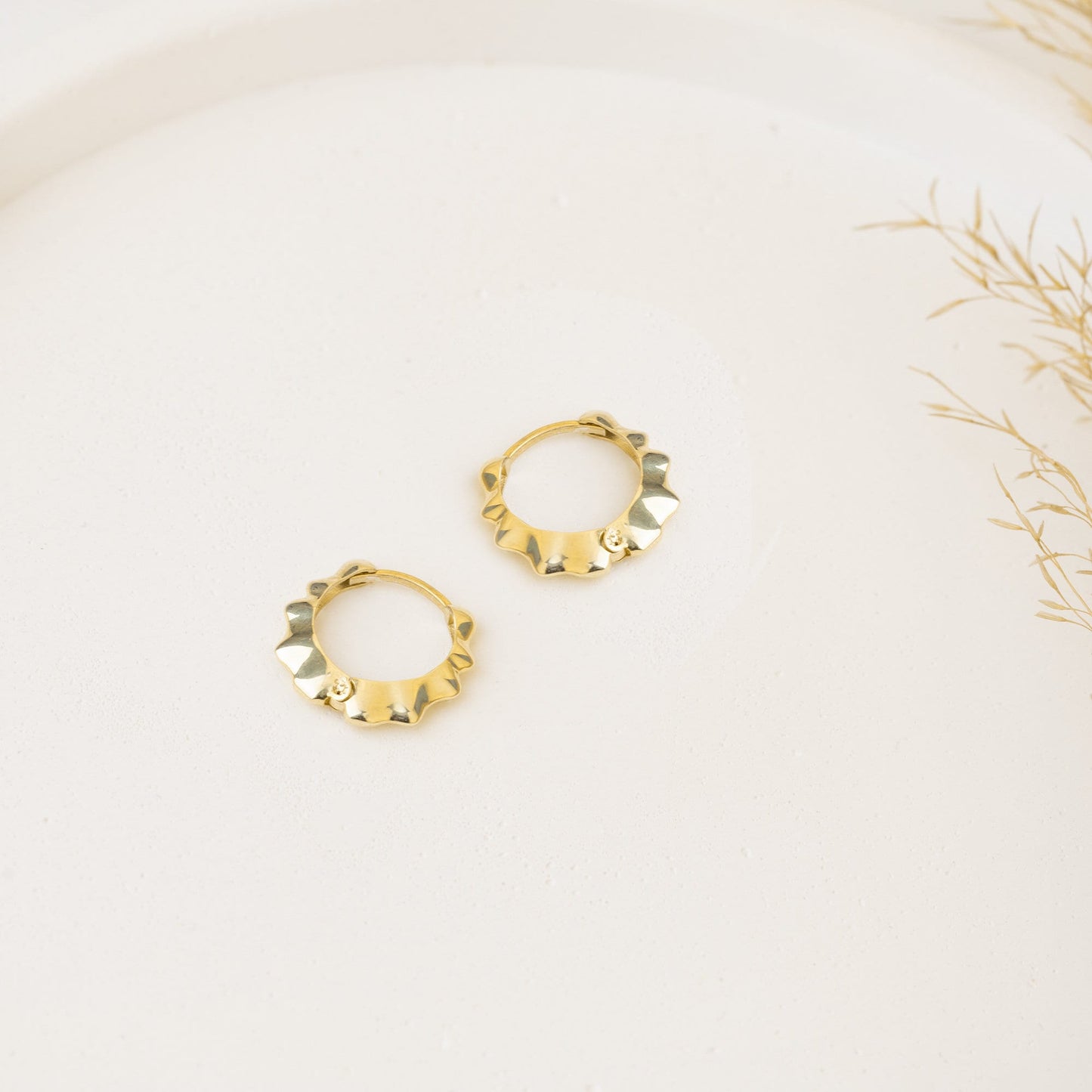 925 Sterling Silver Chunky Wavy Hoop Earrings