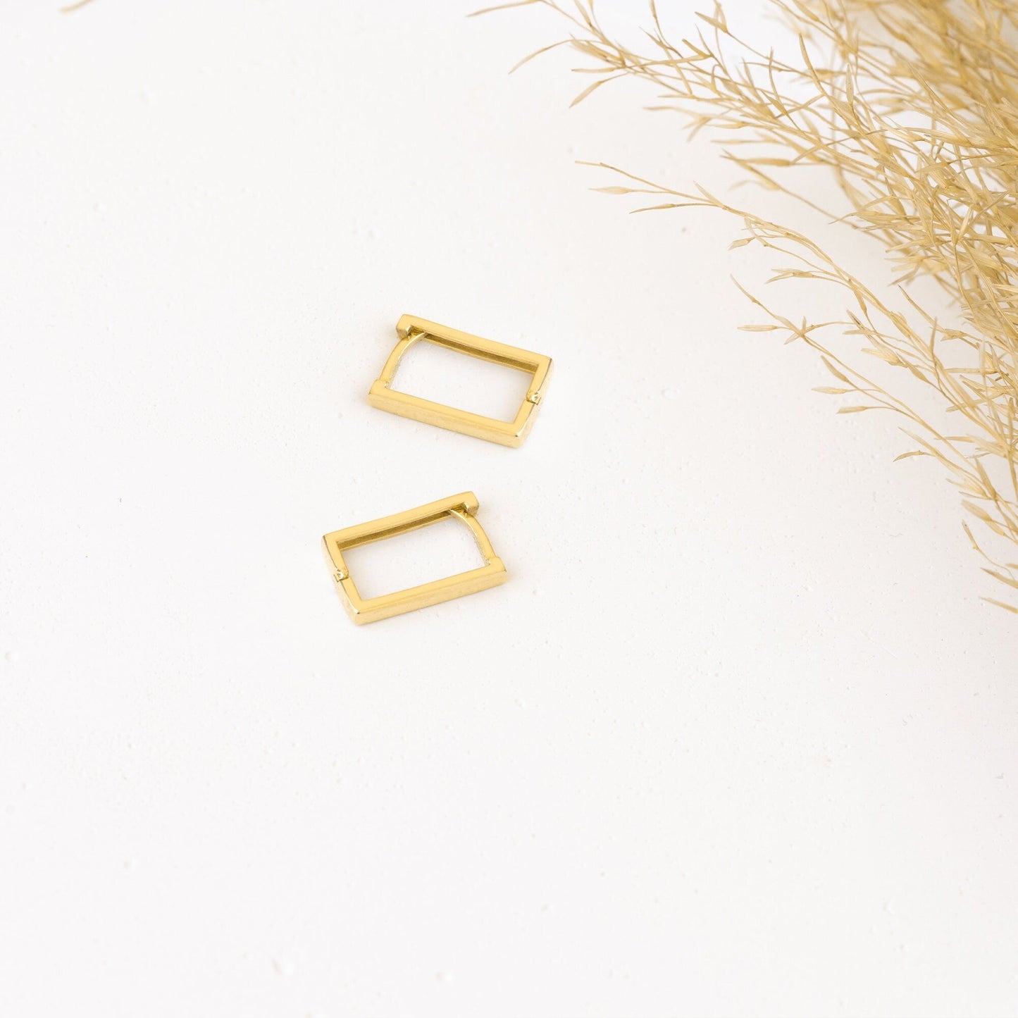 925 Sterling Silver Minimalist Rectangle Hoop Earrings