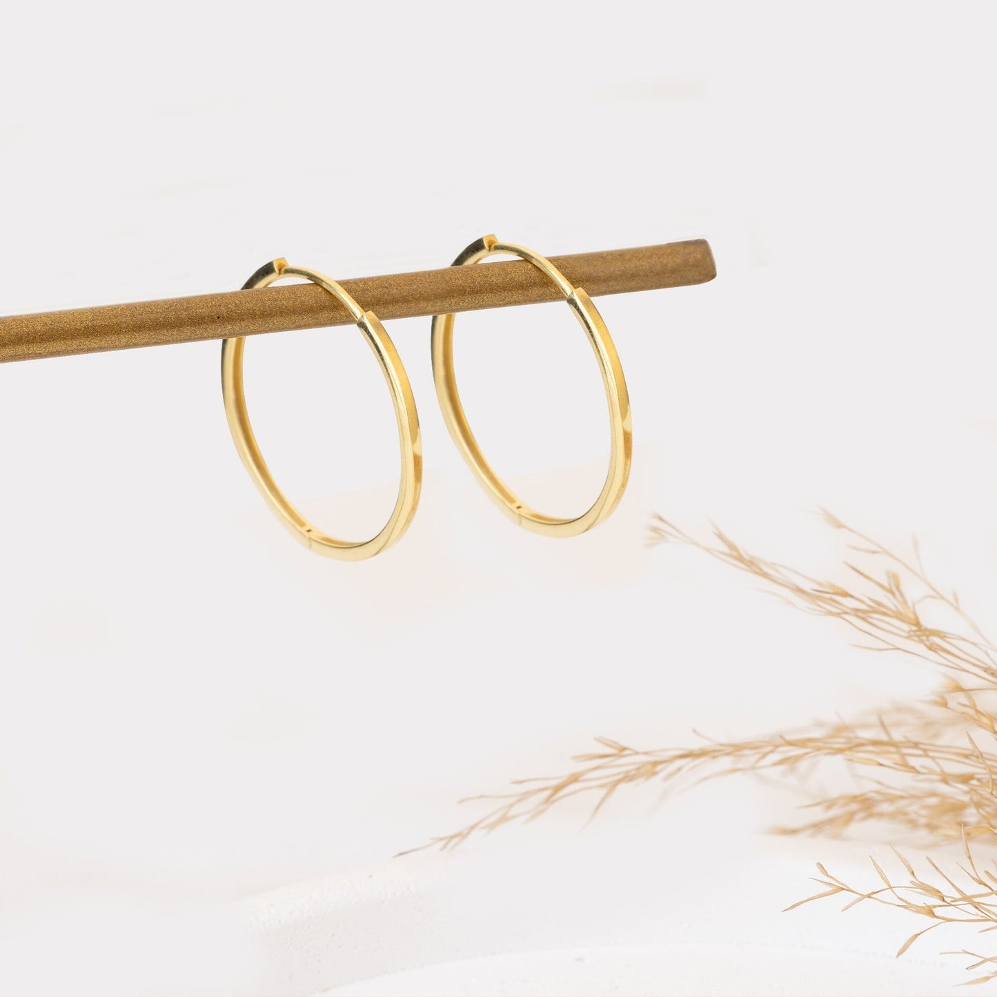 925 Sterling Silver Large Hoop Earrings