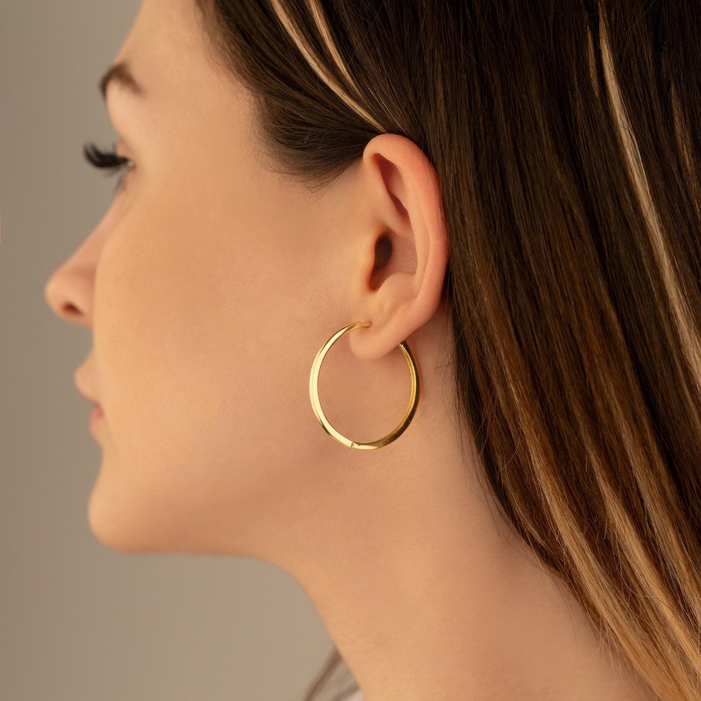 925 Sterling Silver Large Hoop Earrings