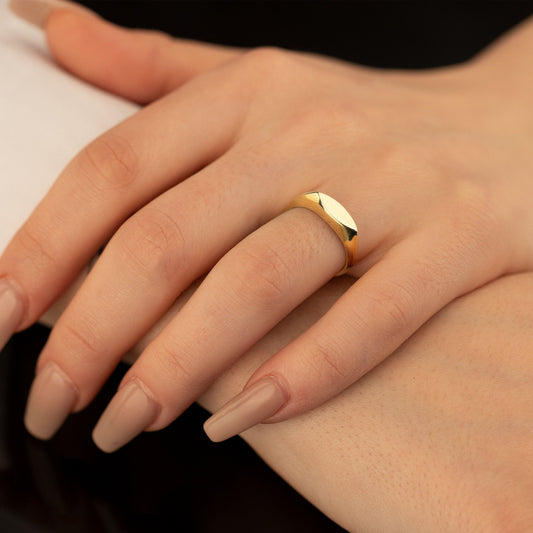 925 Sterling Silver Oval Signet Ring