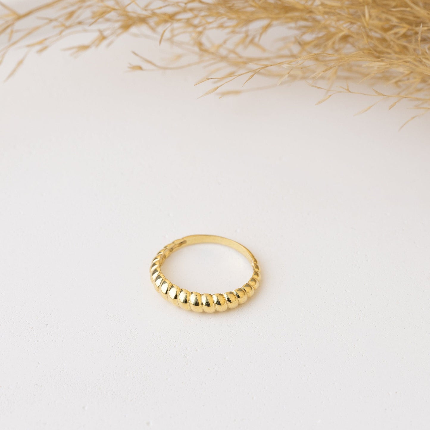 925 Sterling Silver Retro Beads Vintage Style Ring