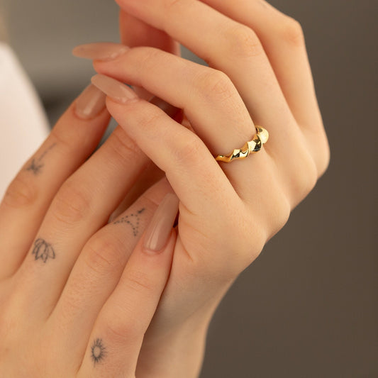 925 Sterling Silver Vintage Twisted Retro Style Ring