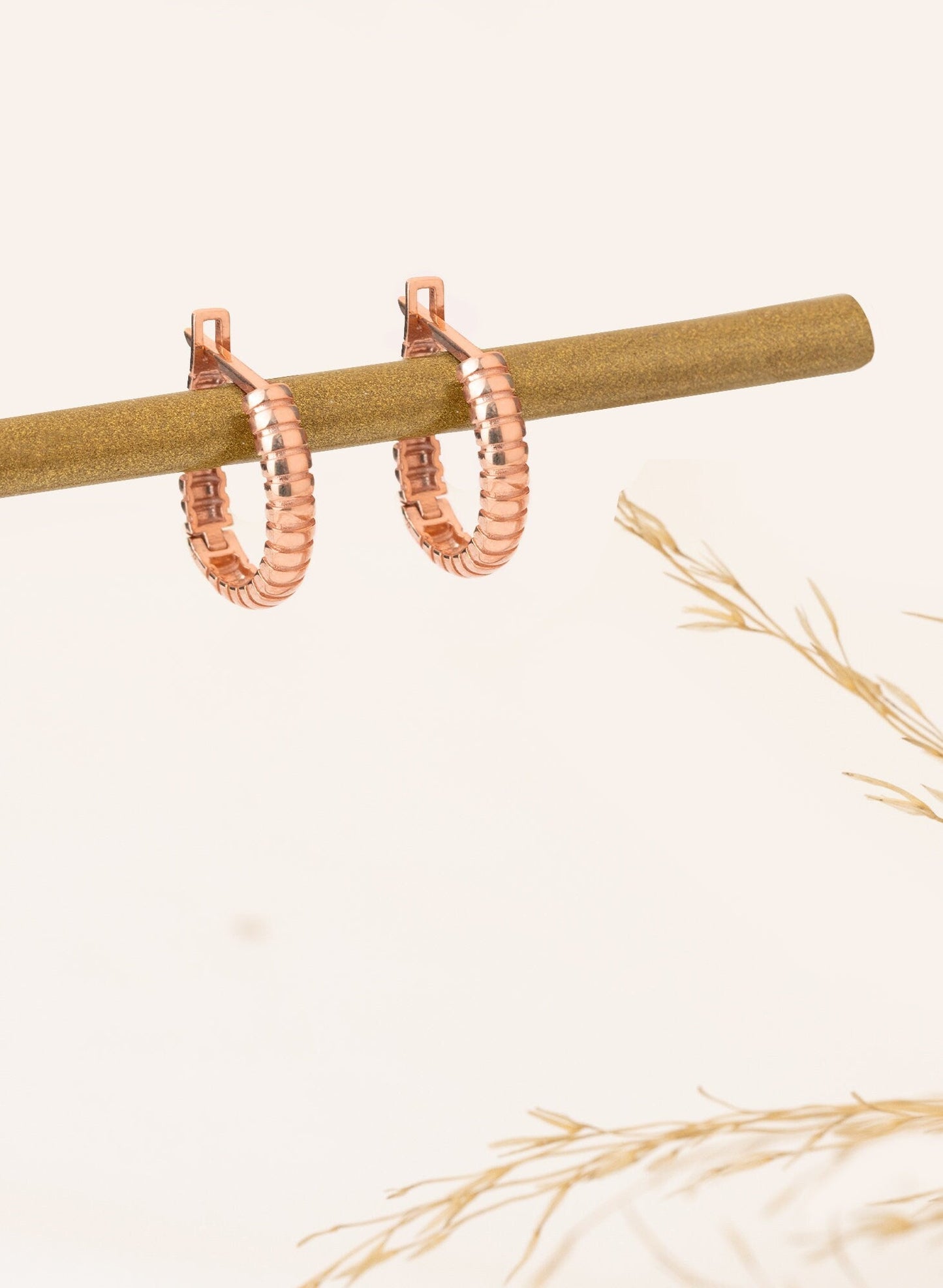 925 Sterling Silver Bead Retro Hoop Earrings