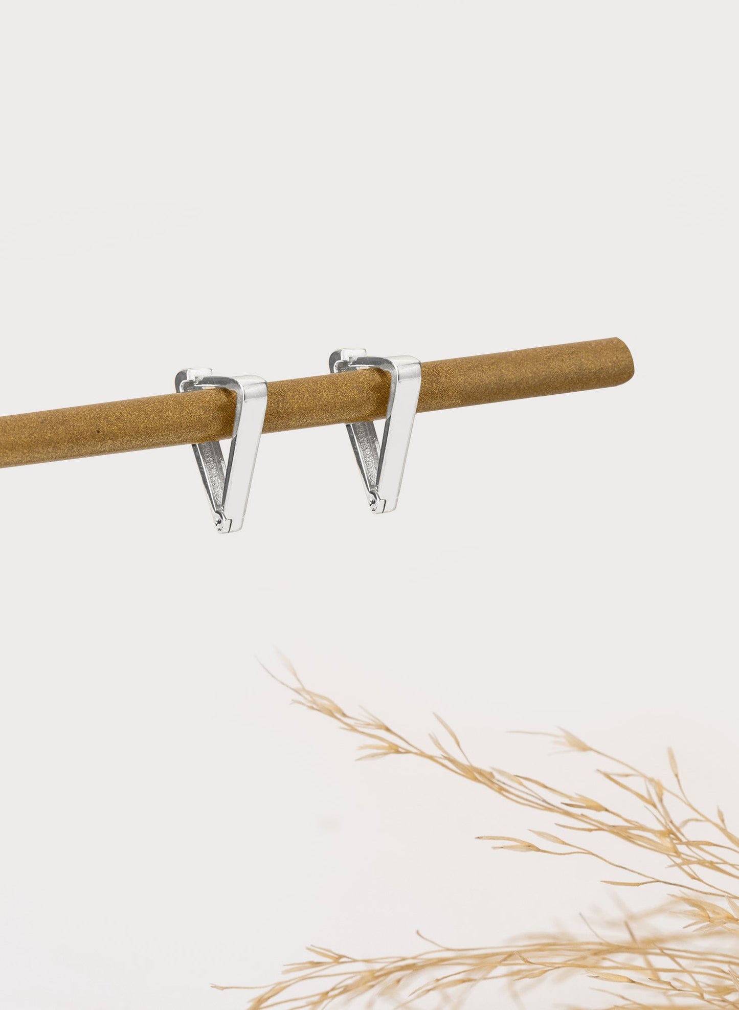 925 Sterling Silver Triangle Hoop Earrings