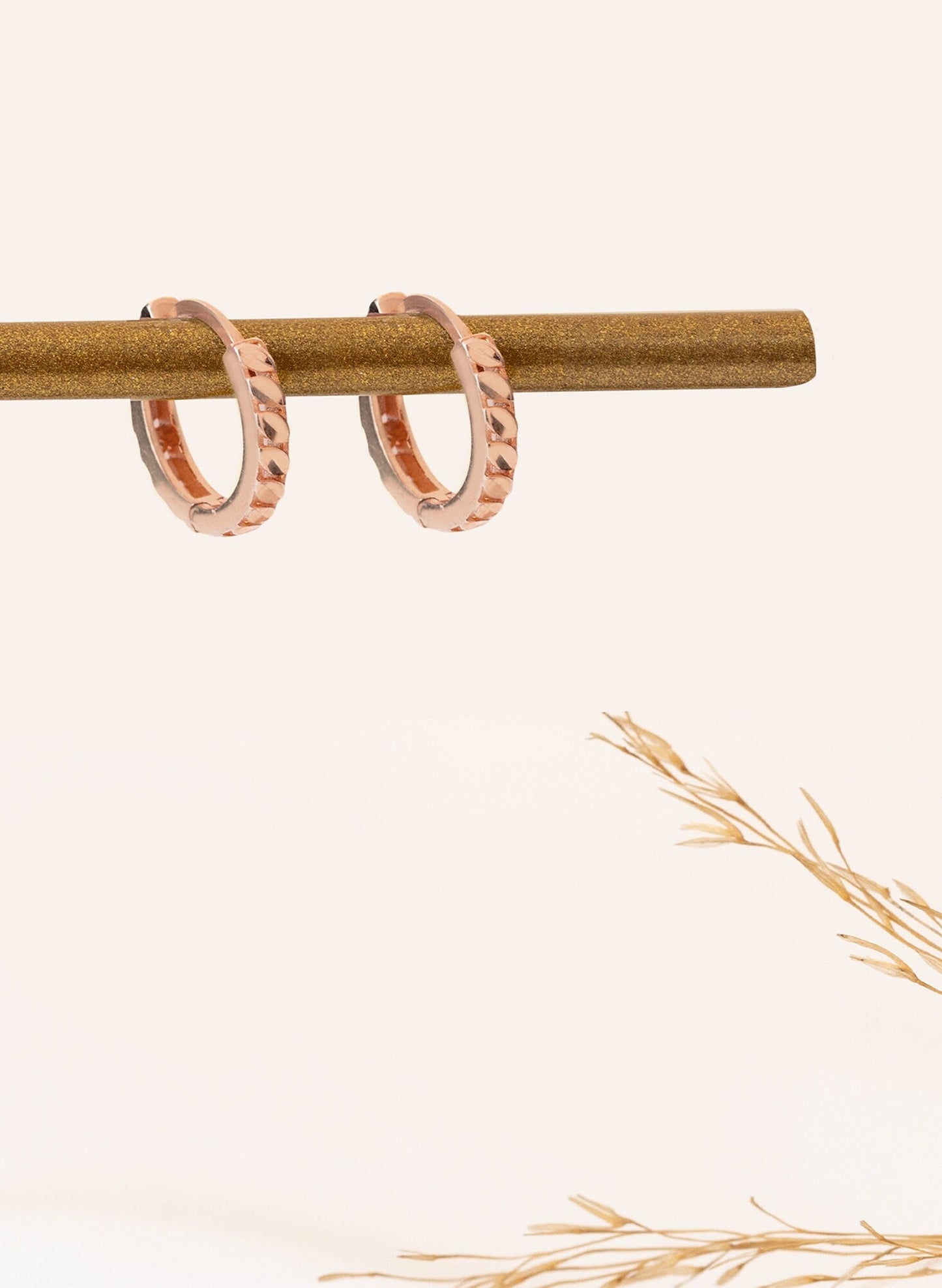 925 Sterling Silver Leaf Pave Hoop Earrings