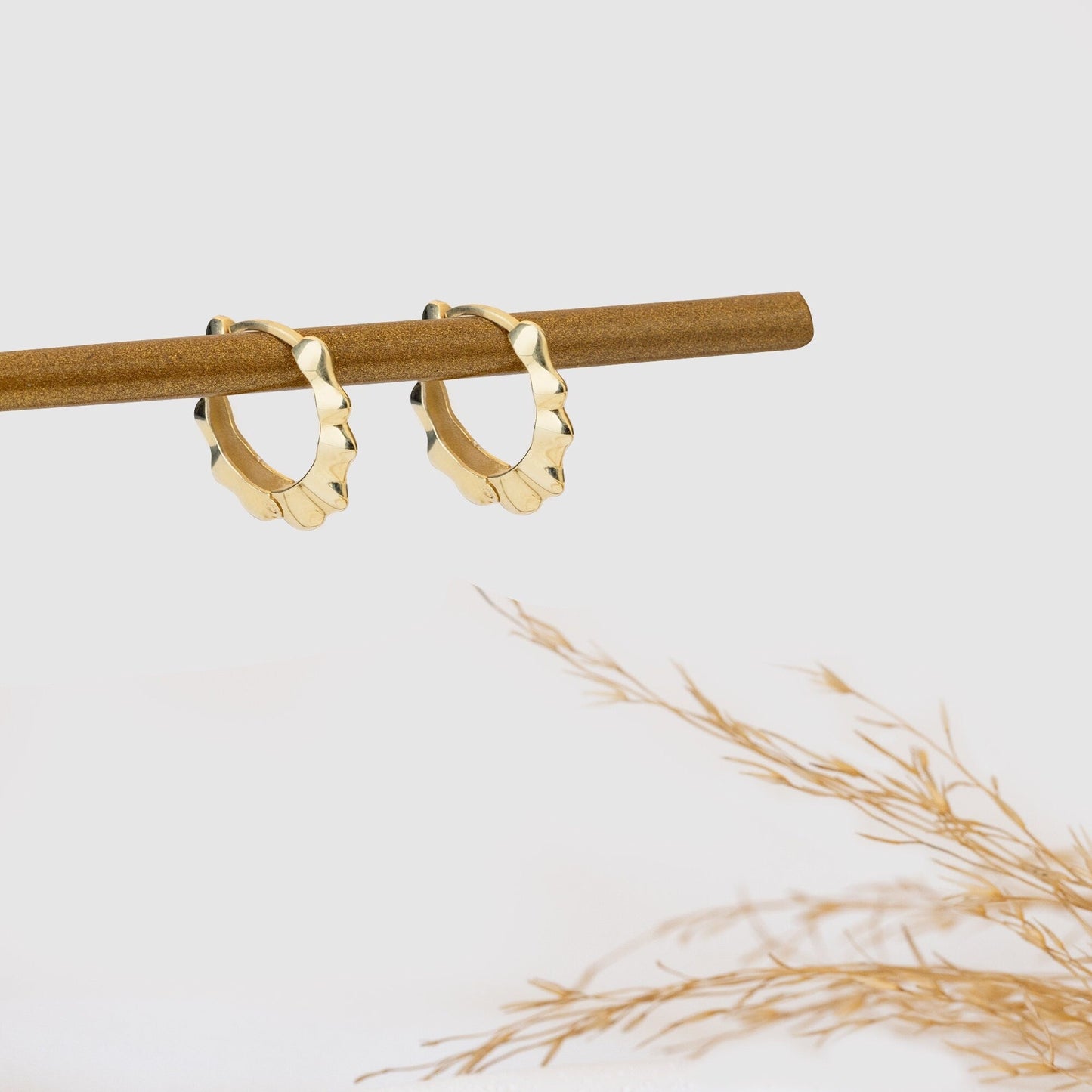 925 Sterling Silver Chunky Wavy Hoop Earrings