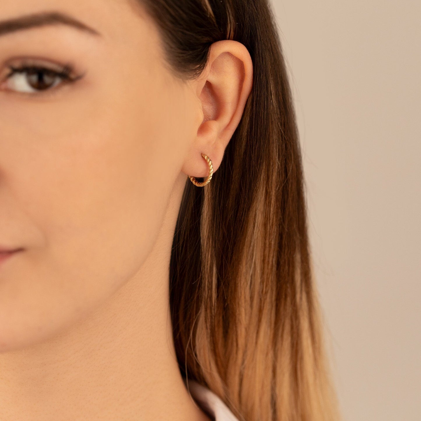 925 Sterling Silver Twisted Thin Hoop Earrings